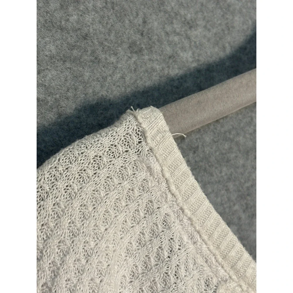 Free People We The Free Ivory‎ Thermal Top Medium Layered Waffle Boho Cozy